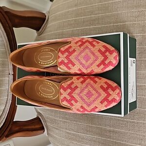 Stubbs and Wootton needlepoint Harlow Salmon loafer